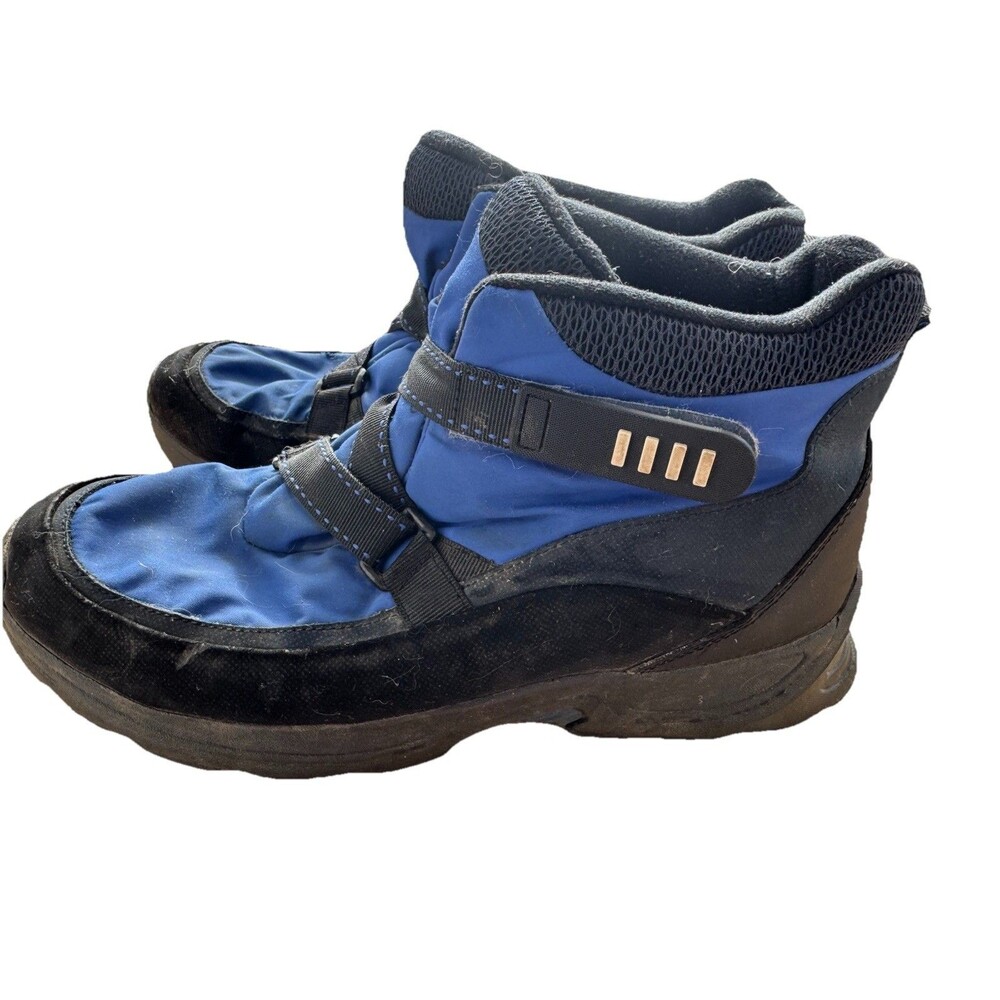 Lands End Nylon Insulated Winter Snow Boot Trekker Blue-Hook & Loop Sz 10.5 D